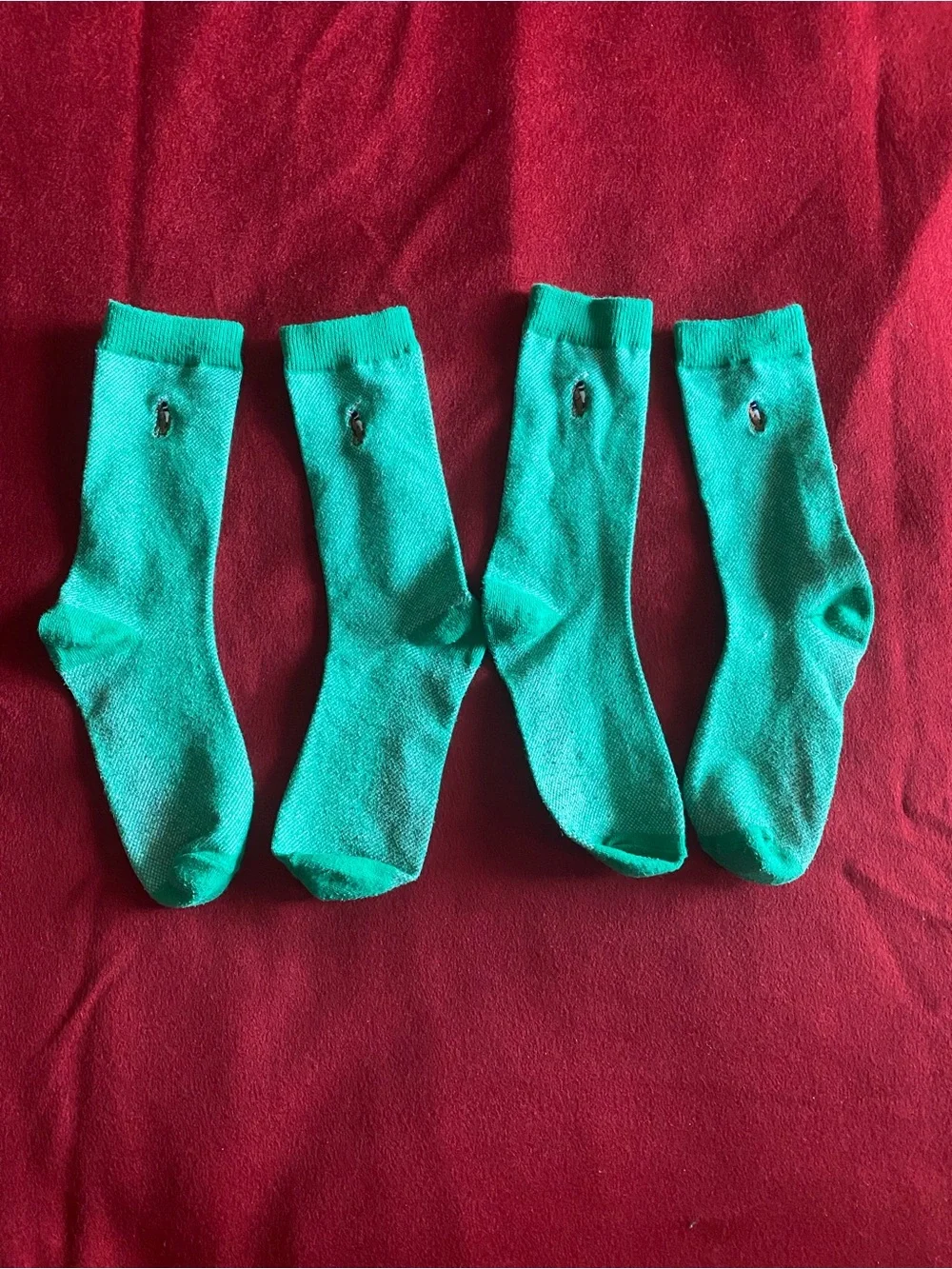 Ralph Lauren Teal Crew Socks - 2 Pairs, Cotton